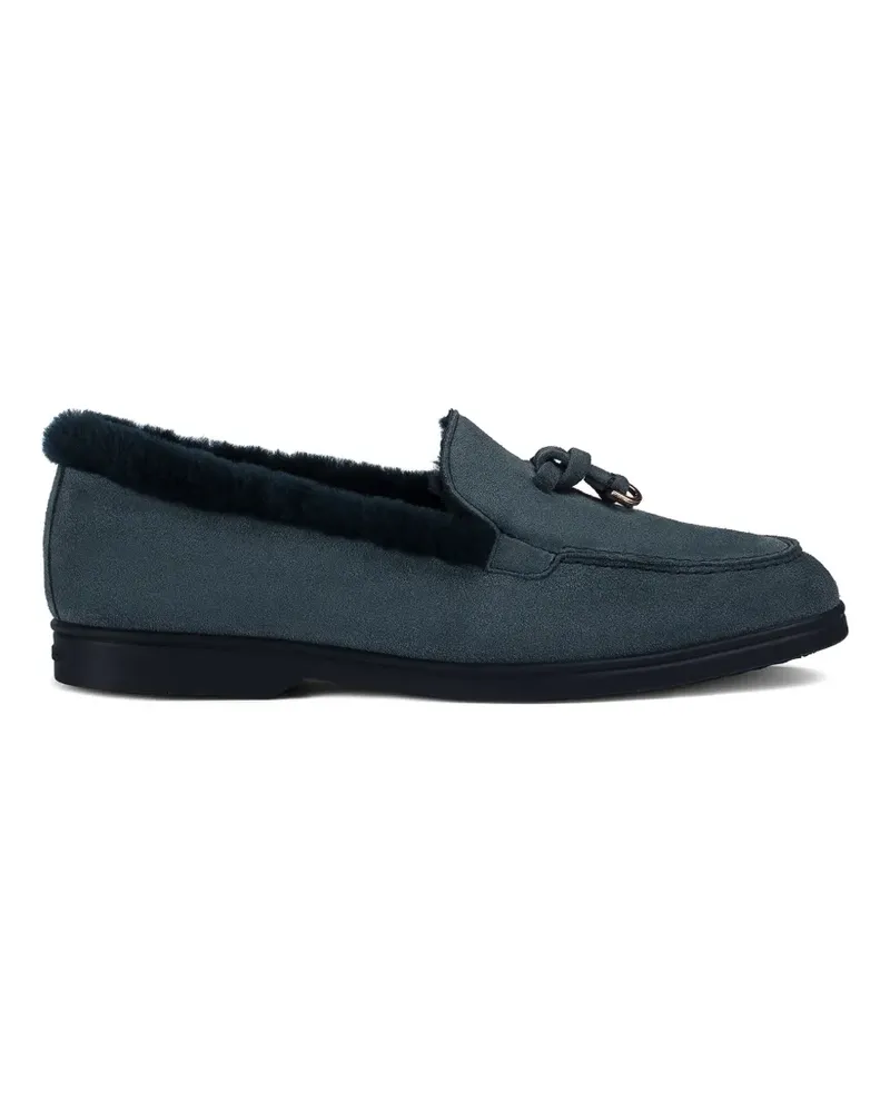 Doucal´s Loafer mit Pelzbesatz und Quasten - Blau Blau
