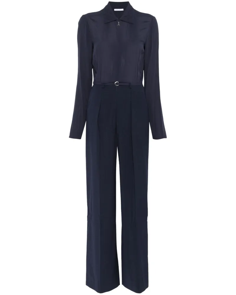 Patrizia Pepe Plissierter Jumpsuit mit weitem Bein - Blau Blau