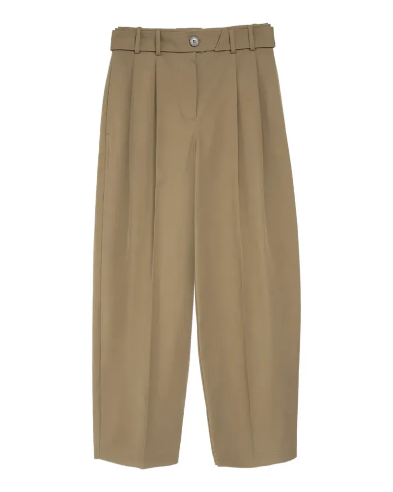 Vera Wang Grayson pleated cotton-gabardine trousers - Nude Nude