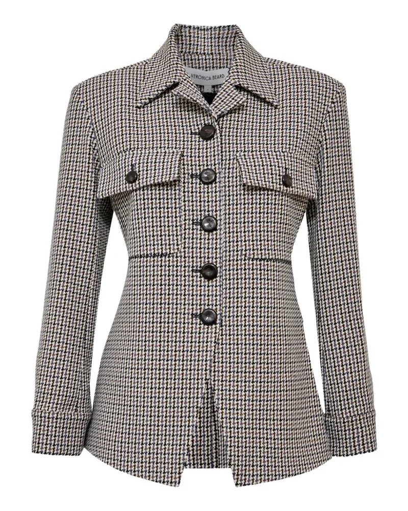 Veronica Beard Molyneux tailored houndstooth-pattern jacket - Nude Nude
