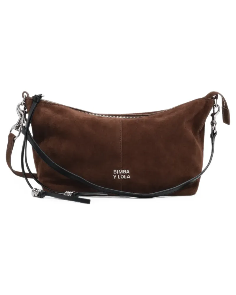 BIMBA Y LOLA Mittelgroße Coffee Madrid Tasche aus Wildleder - Braun Braun