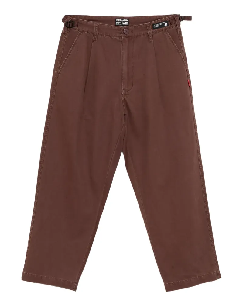 Izzue Hose mit Logo-Patch - Braun Braun