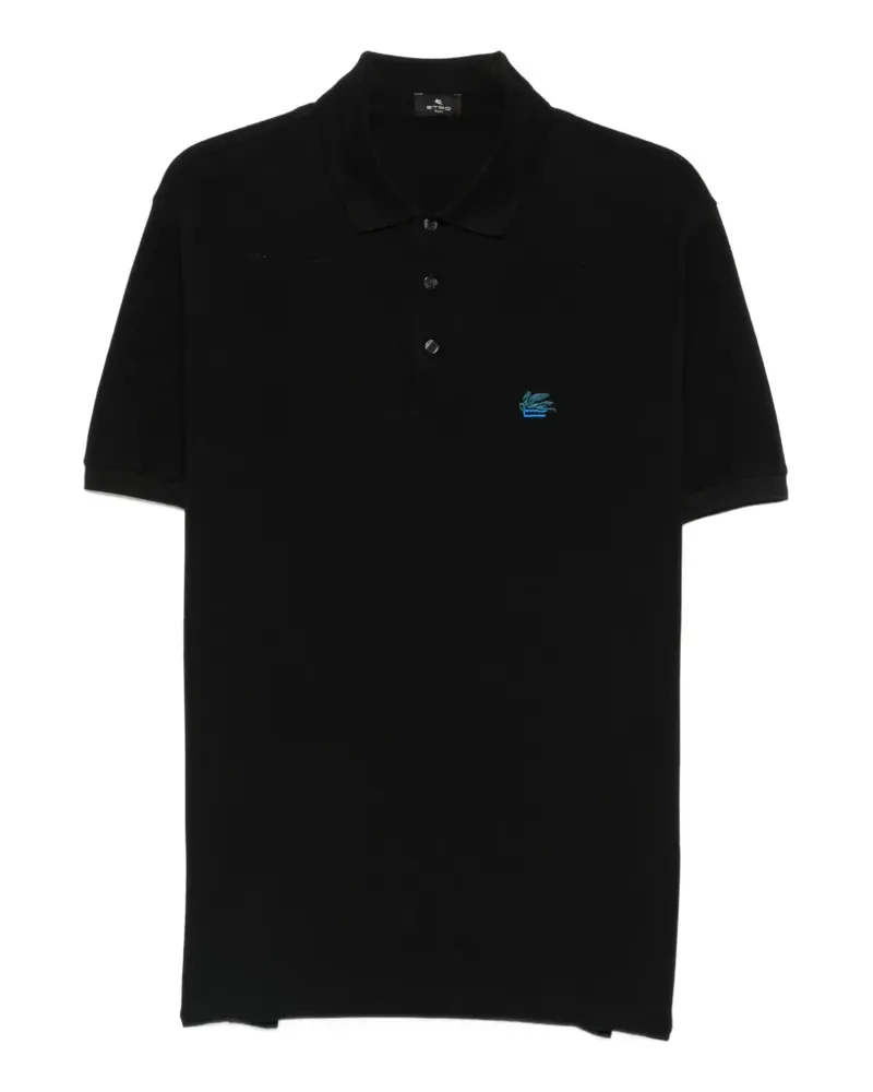 Etro Poloshirt mit Pegaso-Stickerei - Schwarz Schwarz