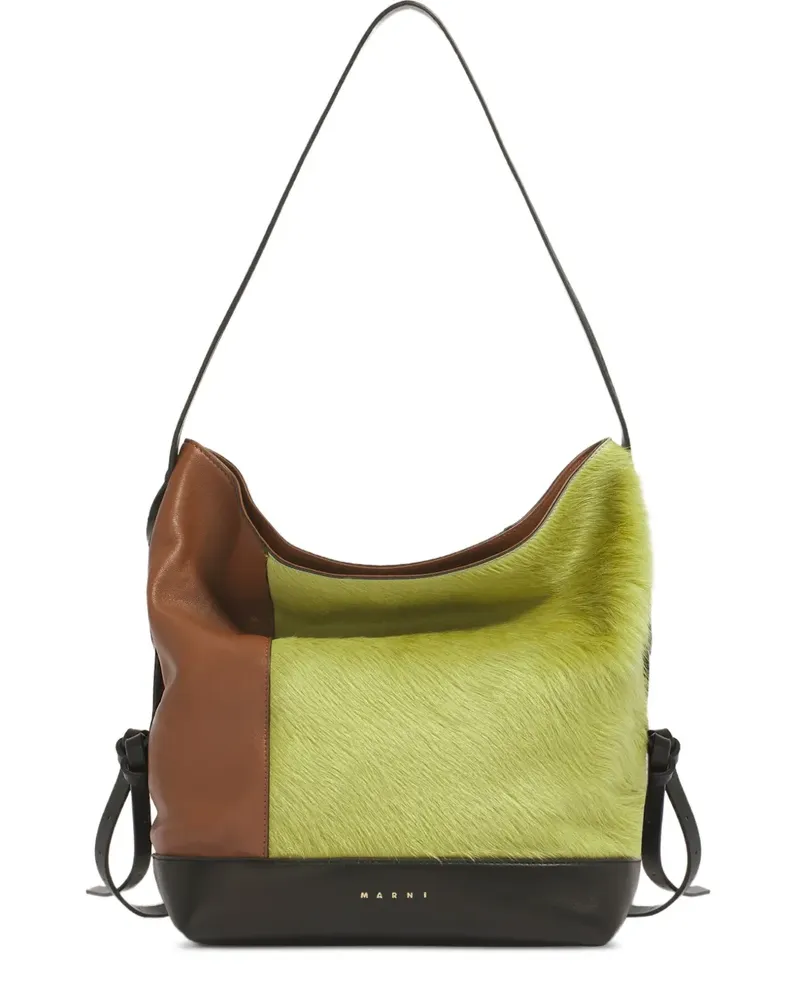 Marni Schultertasche in Colour-Block-Optik - Braun Braun