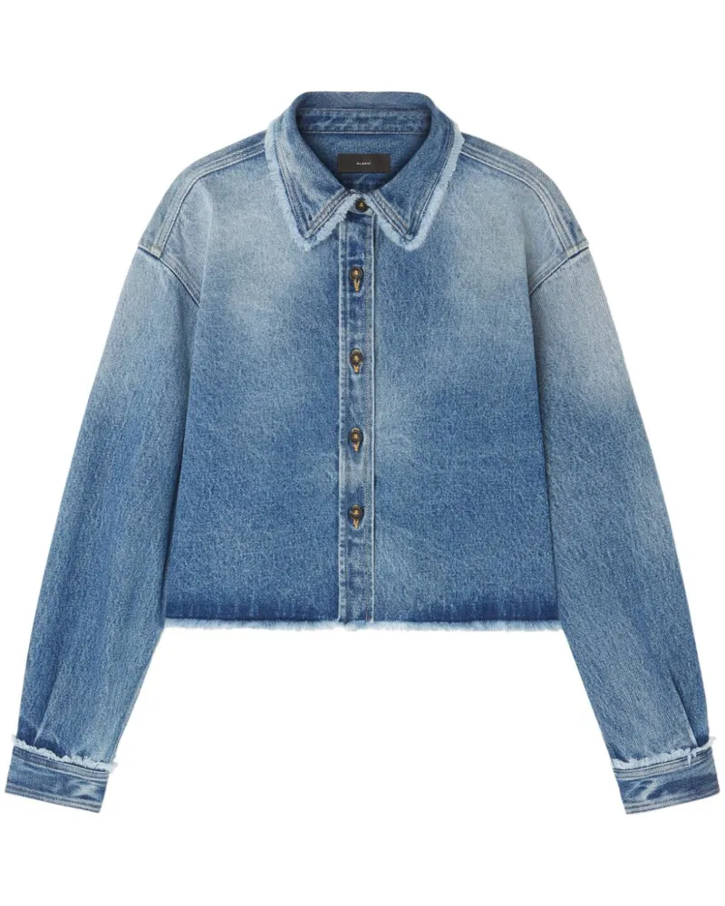 Alanui Ausgefranste Cropped-Jeansjacke - Blau Blau