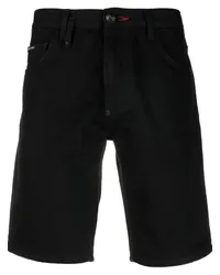 Philipp Plein Jeans-Shorts mit geradem Bein Schwarz