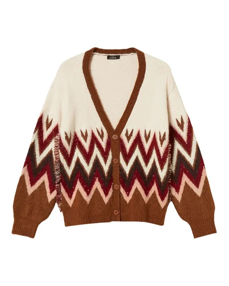 Twin-Set Jacquard-Cardigan mit Pailletten - Nude Nude