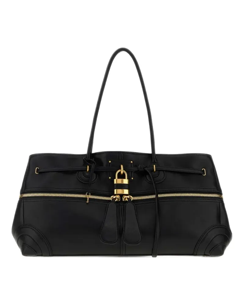 Chloé large Paddington Sling East-West bag in soft leather - Schwarz Schwarz