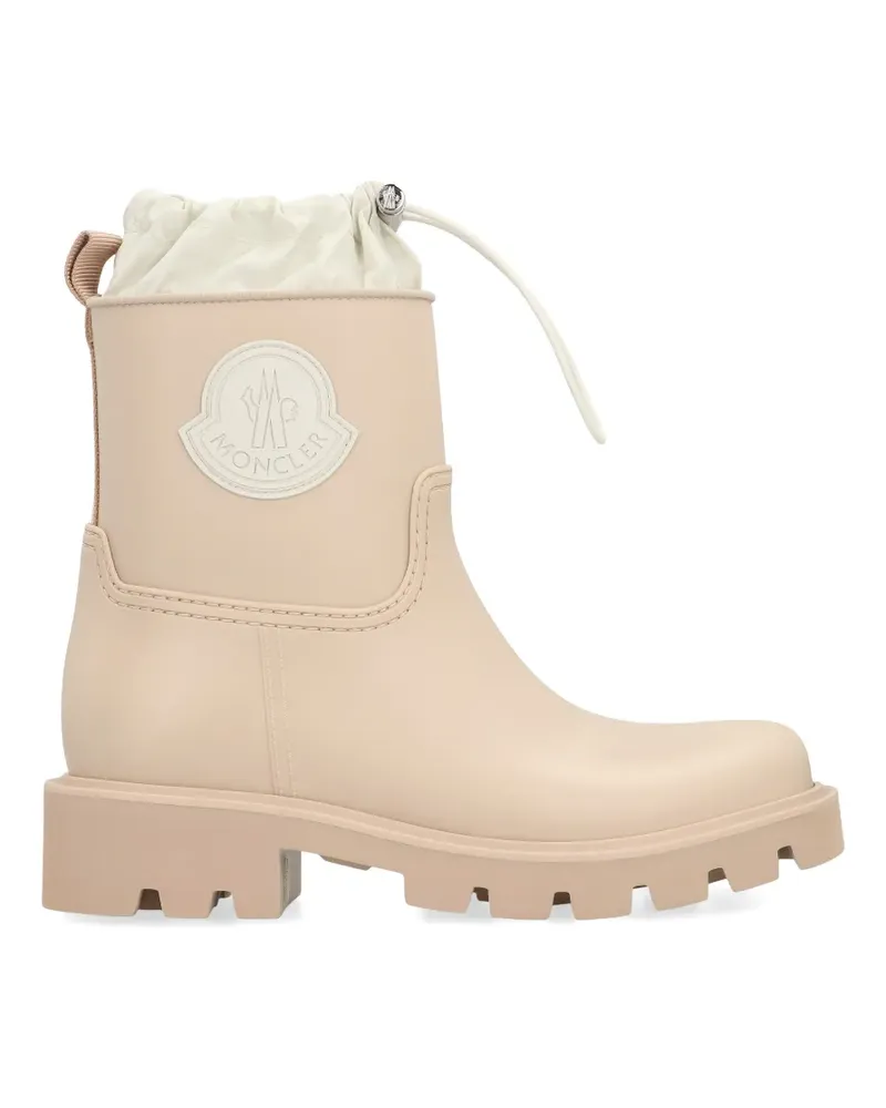 Moncler logo-patch rain boots - Nude Nude