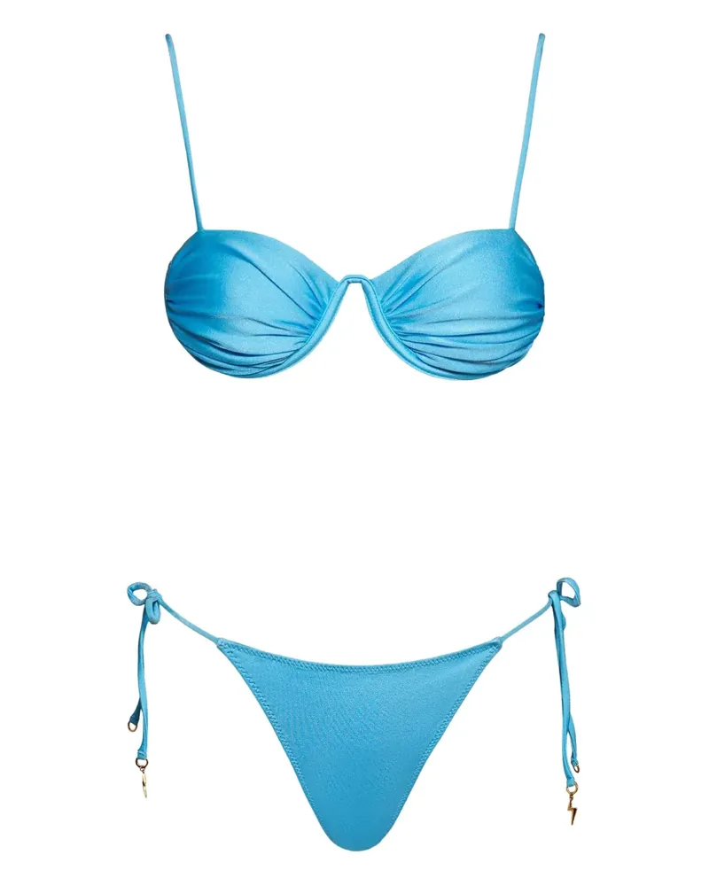 Noire Swimwear Moonwiere Satin-Bikini - Blau Blau