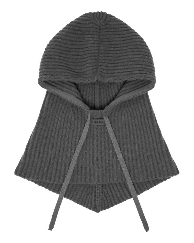 Pinko Gerippte Balaklava mit Kapuze - Grau Grau