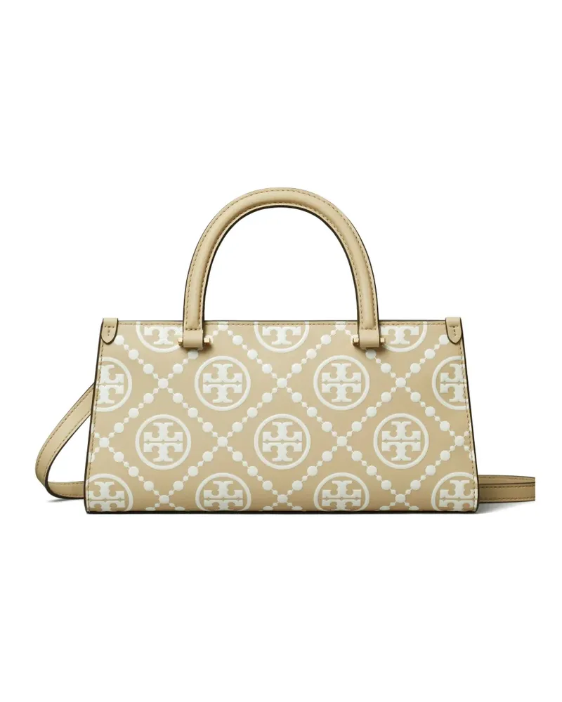 Tory Burch Kleine E/W Tote Bag mit T-Monogram-Prägung - Nude Nude