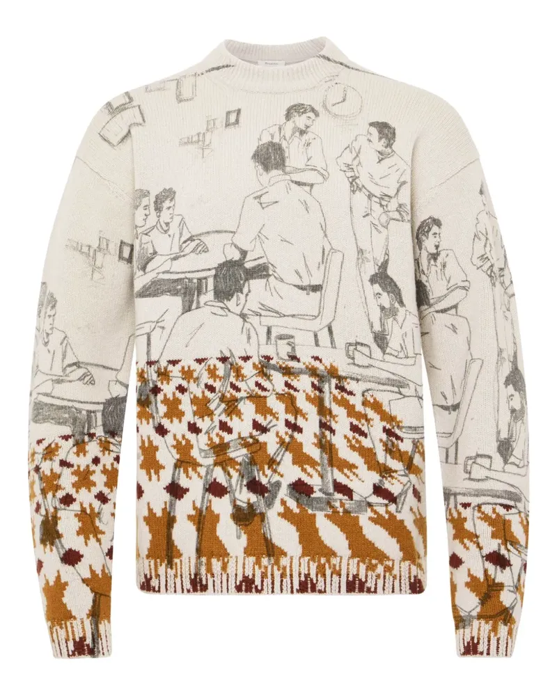 J.W.Anderson Pullover mit Illustrations-Muster - Grau Grau