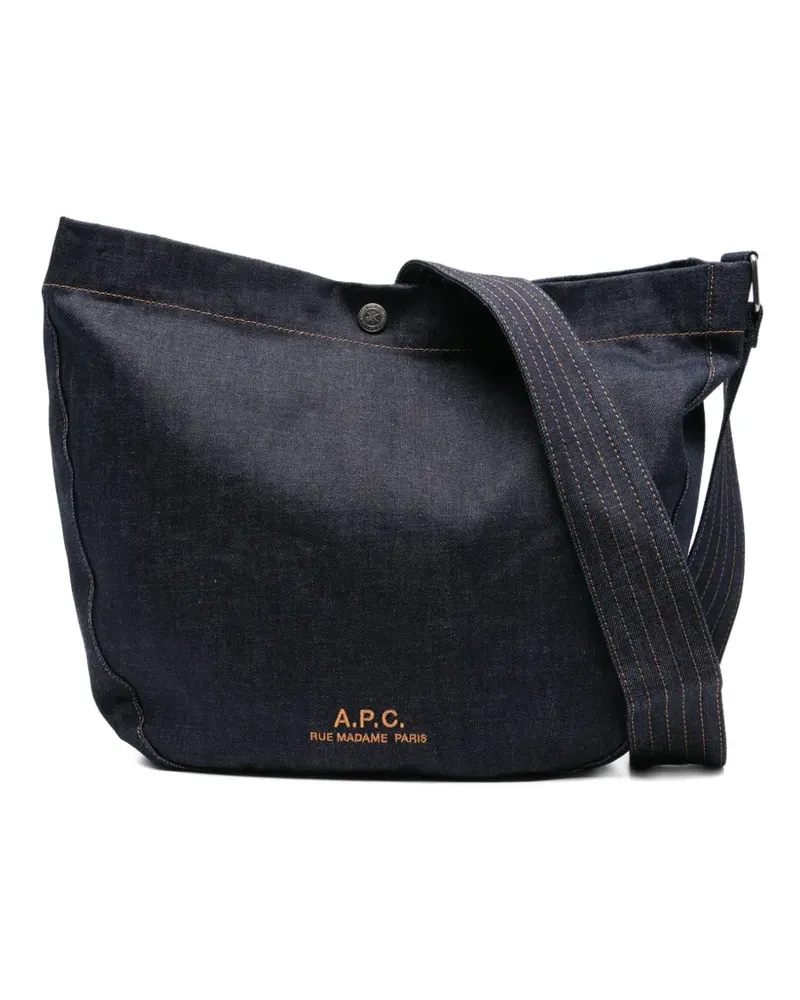 A.P.C. Mittelgroße Jeans-Umhängetasche - Blau Blau