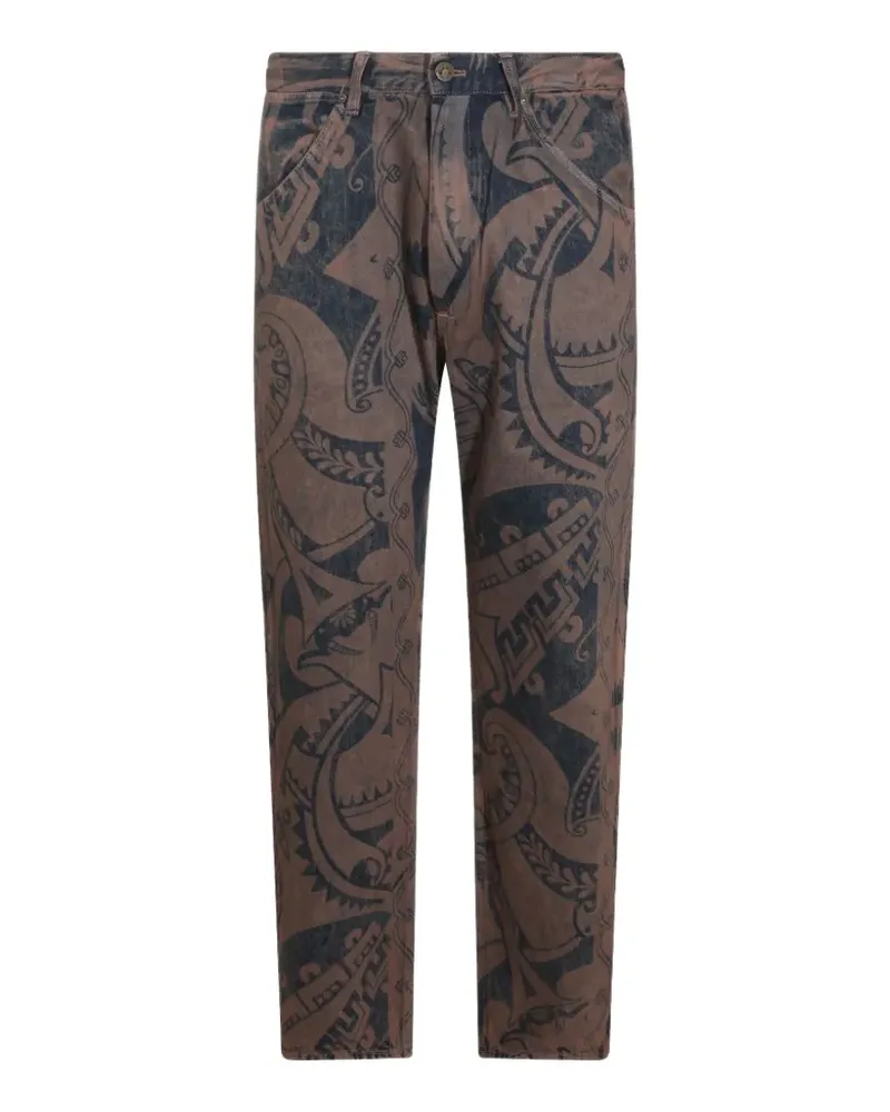Vivienne Westwood Straight-Leg-Jeans mit Bizarr-Print - Braun Braun