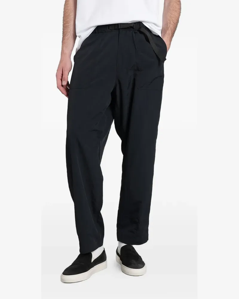 Kitsuné belted logo-print technical trousers - Schwarz Schwarz