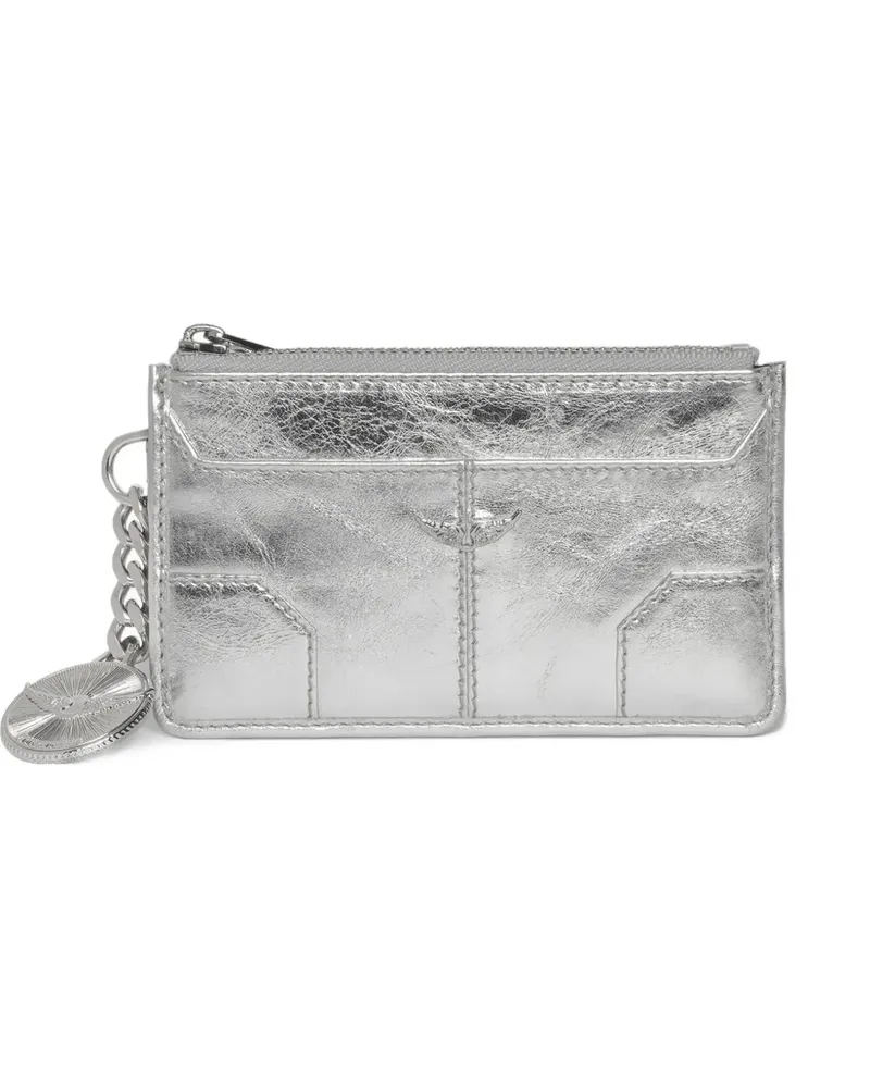 Zadig & Voltaire Sunny Kartenetui im Metallic-Look - Silber Silber
