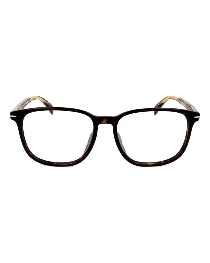 EYEWEAR by DAVID BECKHAM Eckige Brille in Schildpattoptik - Braun Braun
