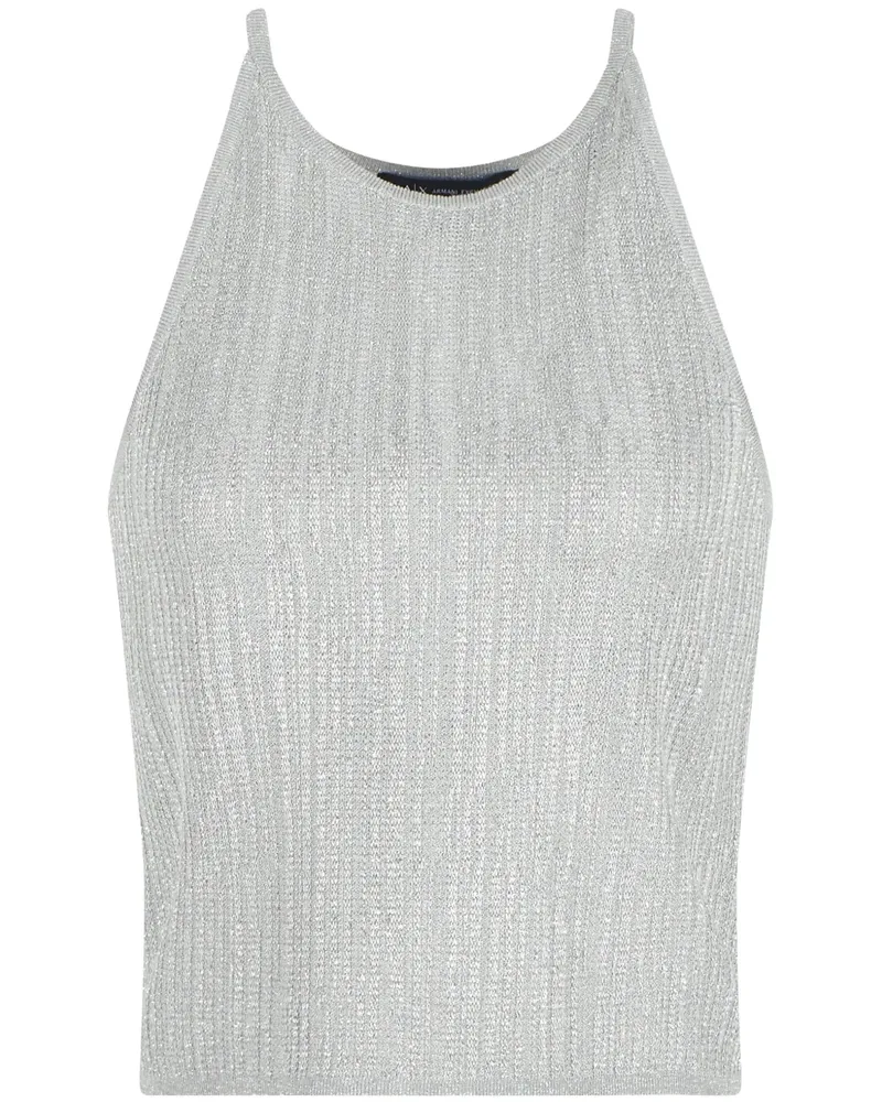 Armani Exchange Gestricktes Lurex-Top - Grau Grau
