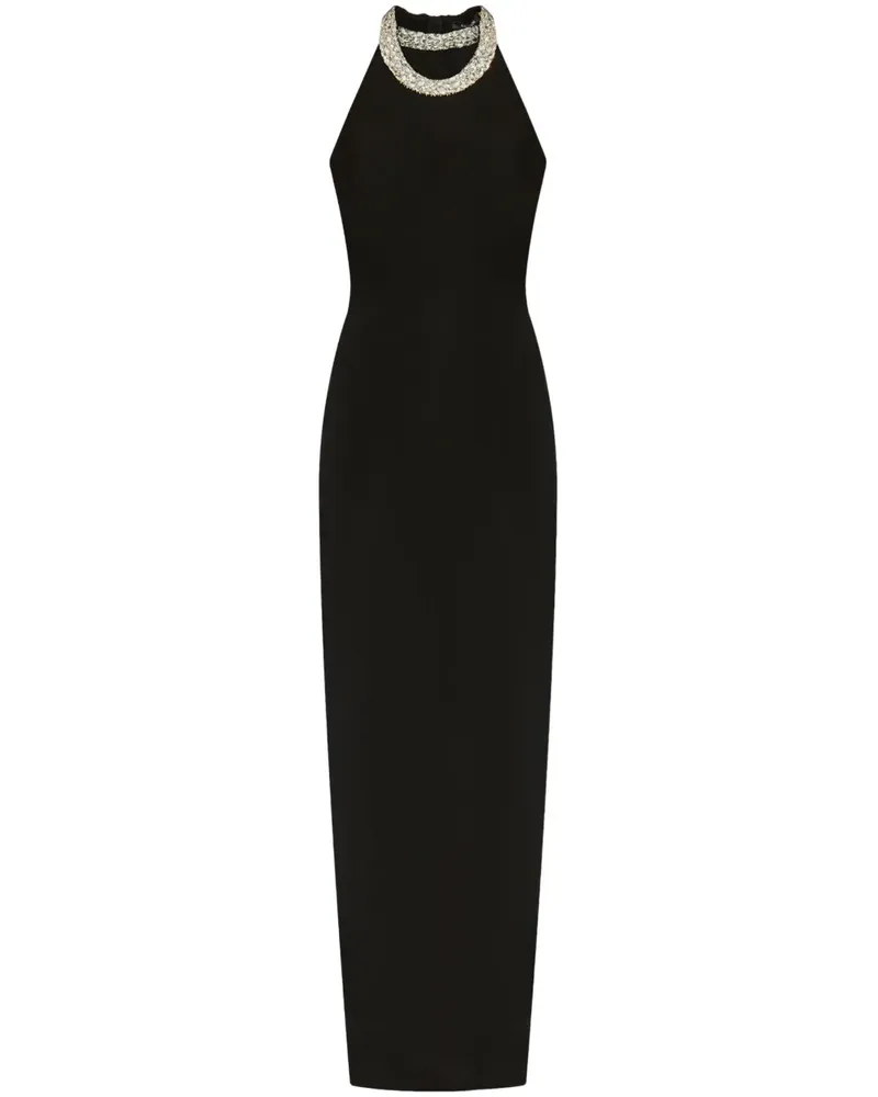 Balmain Maxikleid mit Kristallverzierung - Schwarz Schwarz
