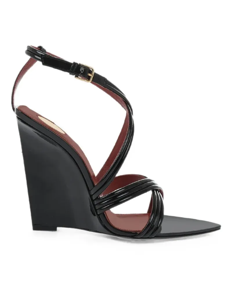 Saint Laurent Sandalen aus Lackleder - Schwarz Schwarz