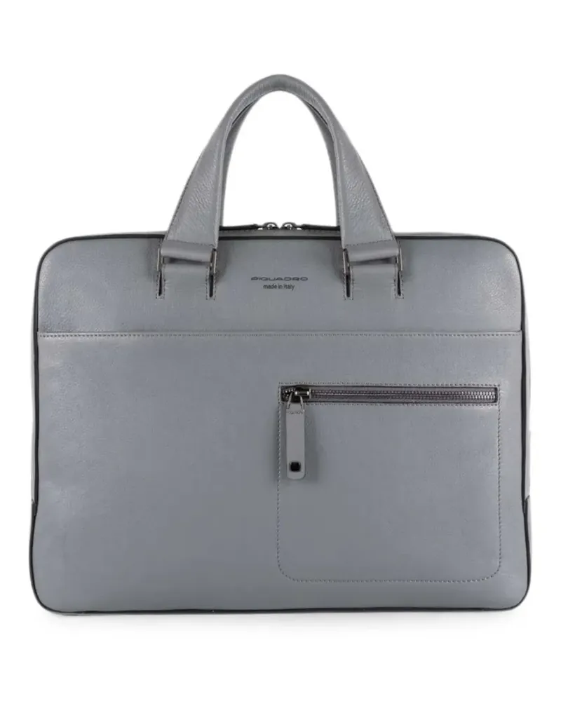 Piquadro David leather laptop bag - Grau Grau