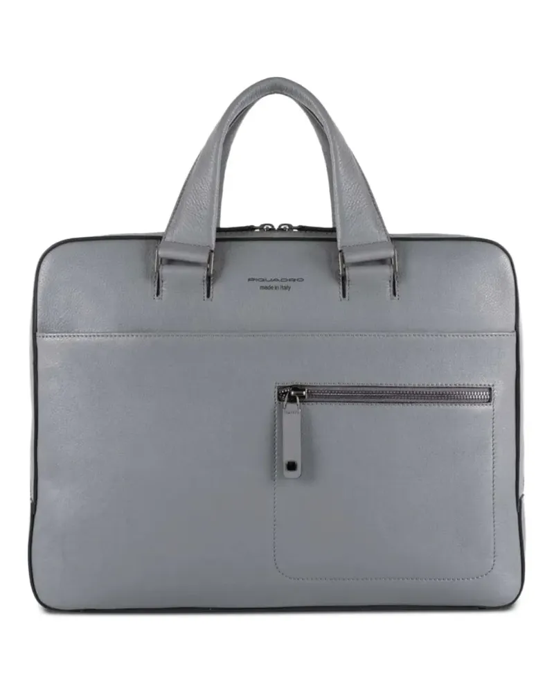 Piquadro David leather laptop bag - Grau Grau