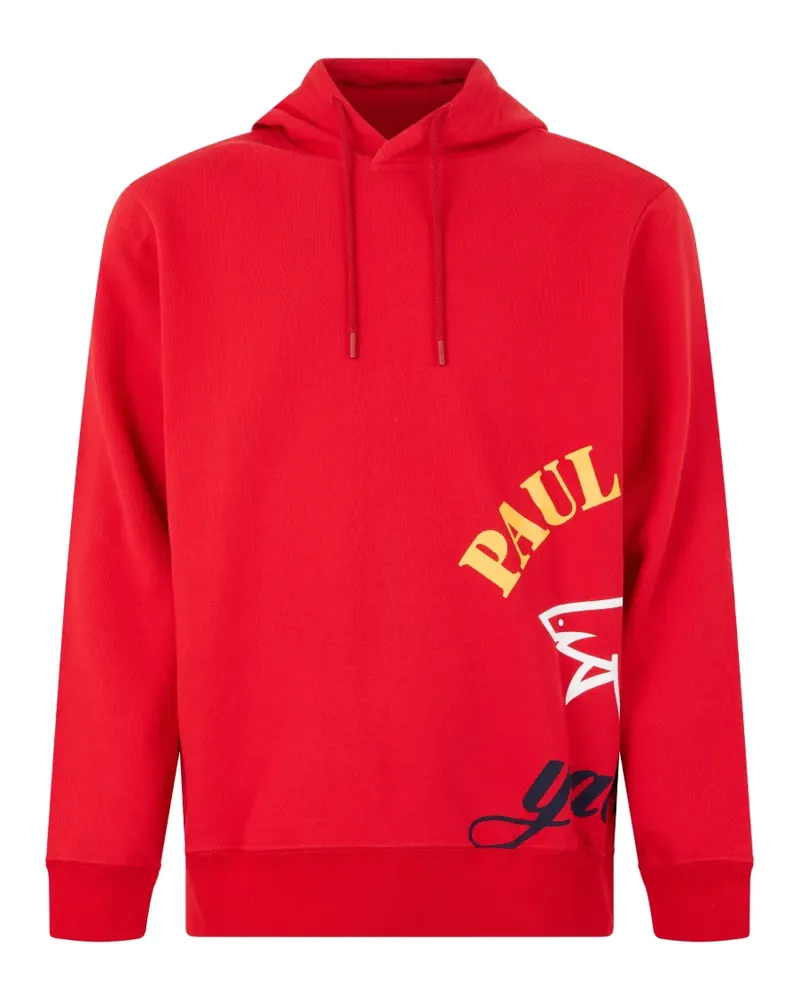 Paul & Shark logo-print cotton hoodie - Rot Rot
