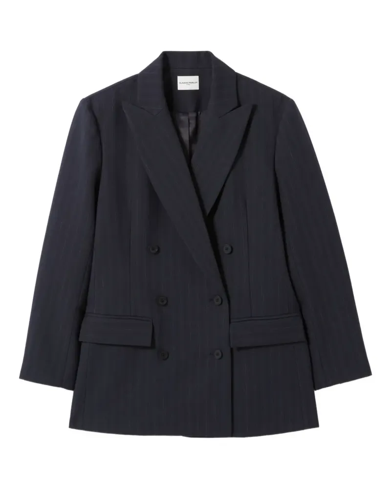 Claudie Pierlot Doppelreihiges Sakko mit Nadelstreifen - Blau Blau