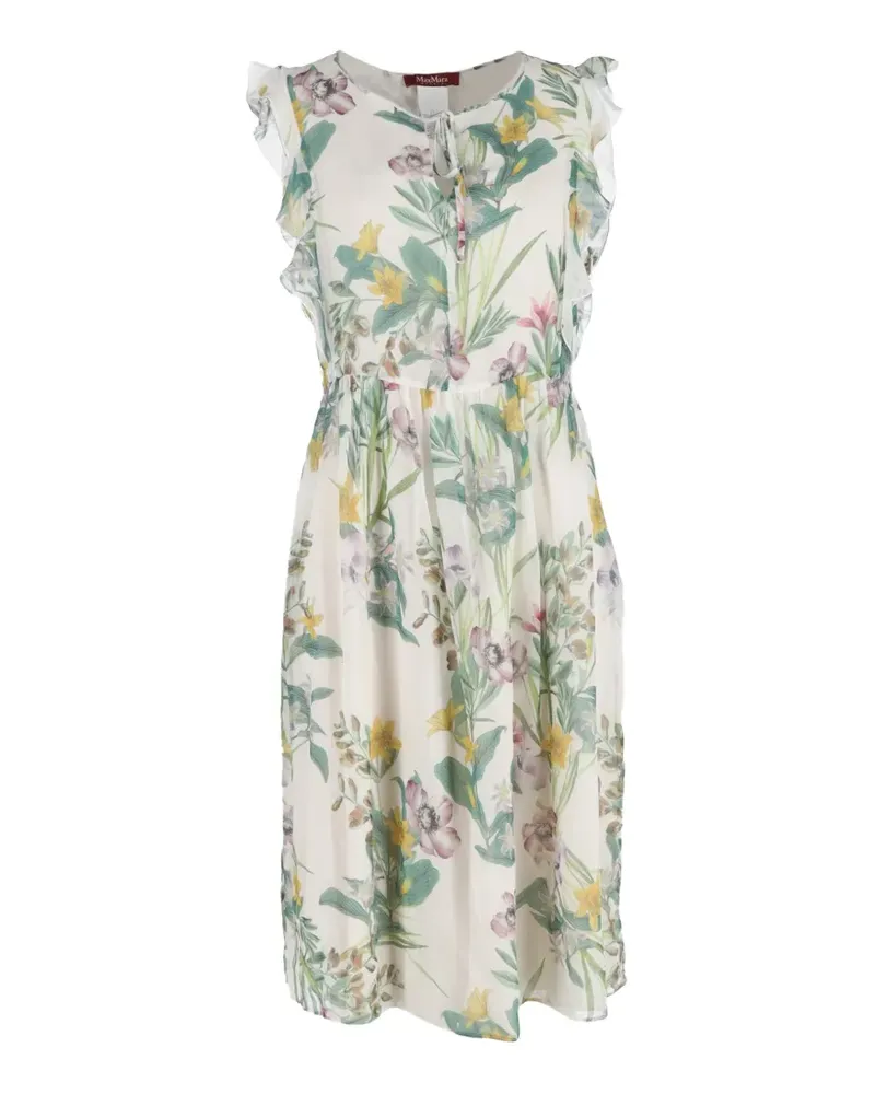 Max Mara Midikleid mit Blumen-Print - Nude Nude