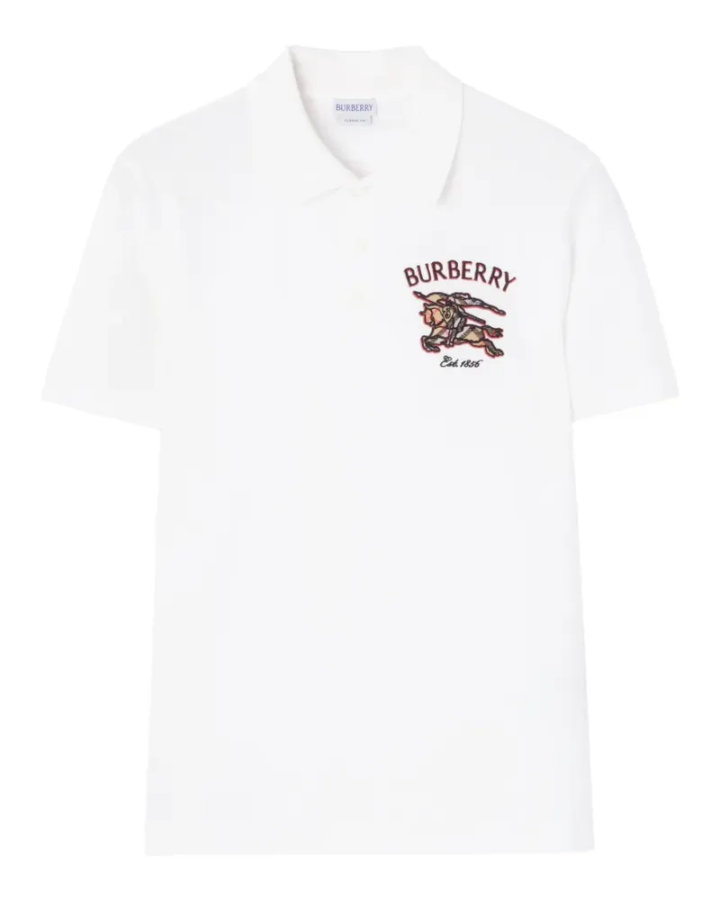 Burberry Poloshirt mit Knight Check - Weiß Weiß