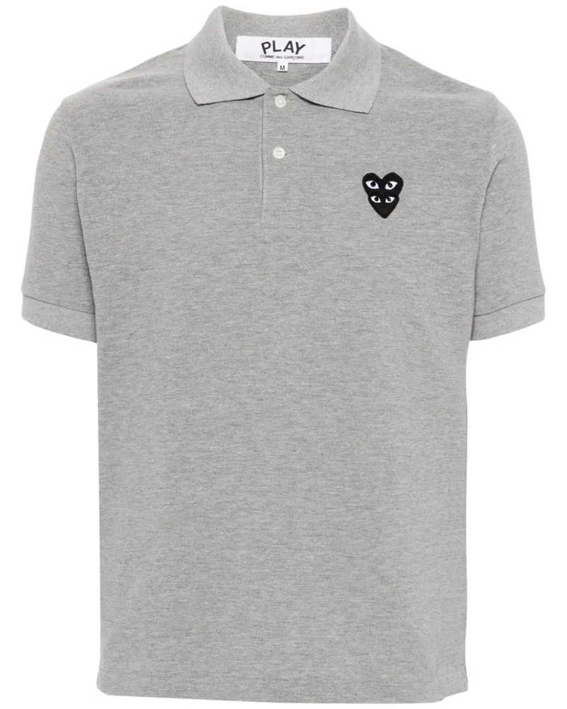 Comme des Garçons Poloshirt mit Herz-Patch - Grau Grau