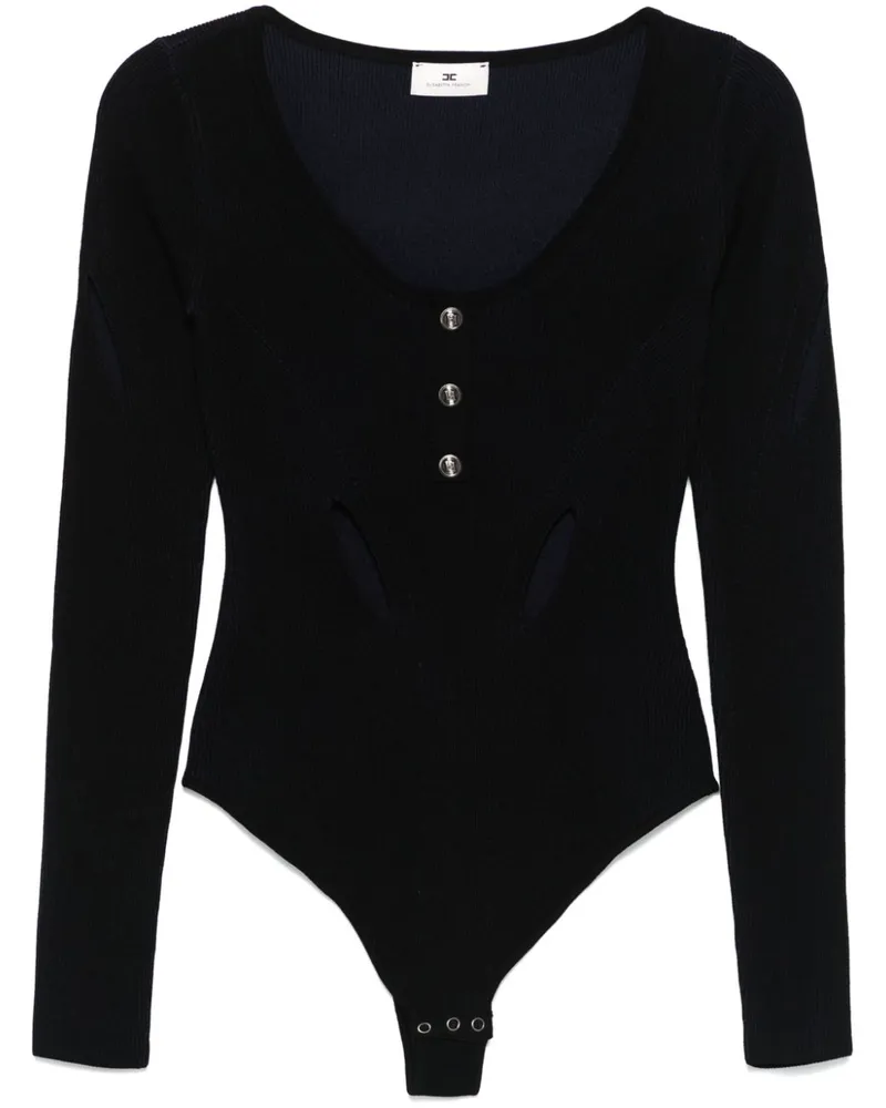 Elisabetta Franchi Gerippter Body - Blau Blau
