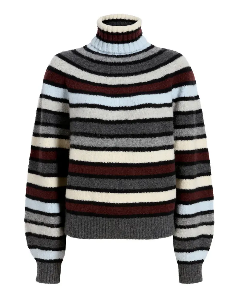 Proenza Schouler Gestreifter Danea Rollkragenpullover - Nude Nude