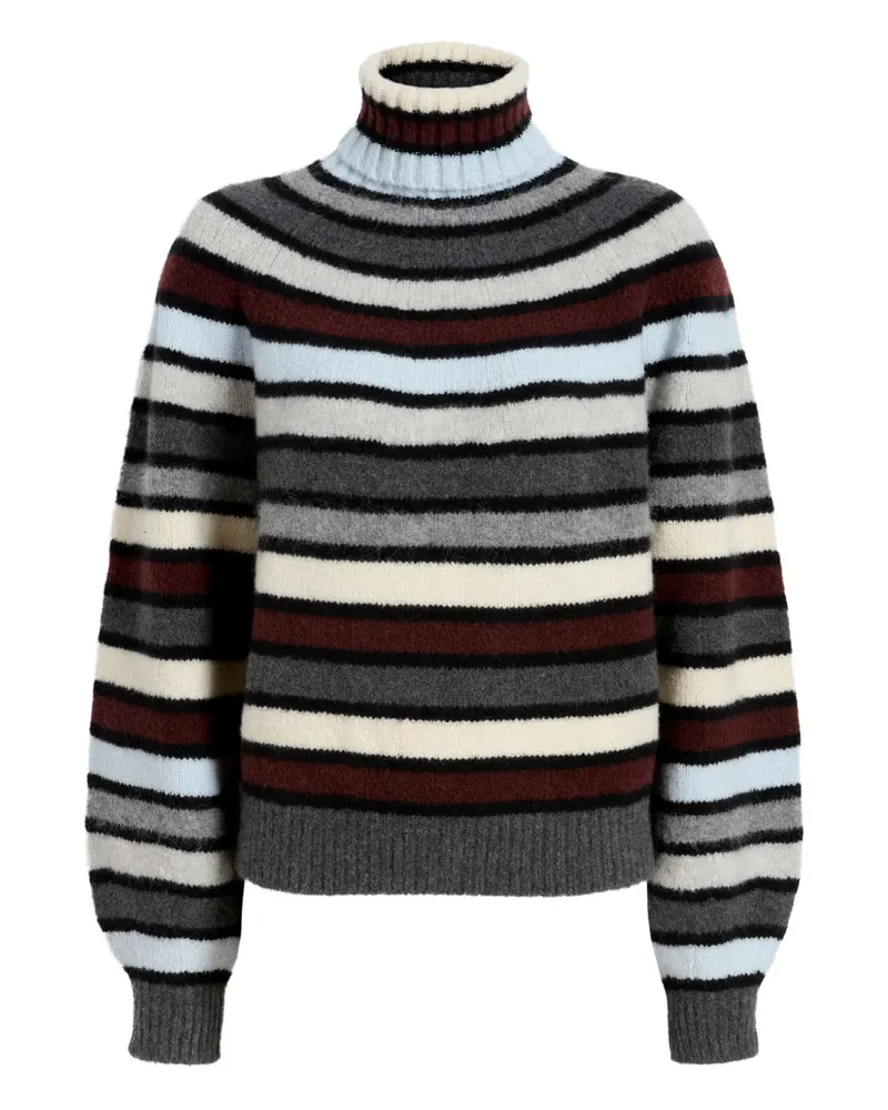 Proenza Schouler Gestreifter Danea Rollkragenpullover - Nude Nude