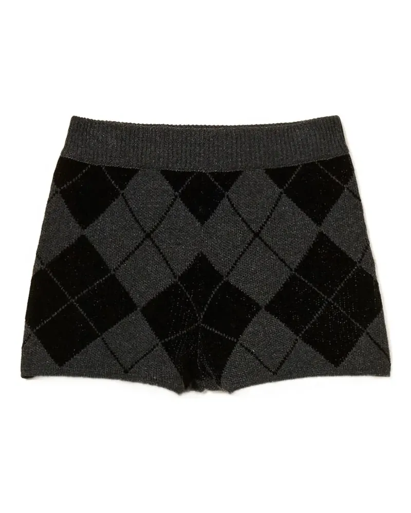 Twin-Set Shorts mit Rautenmuster - Schwarz Schwarz