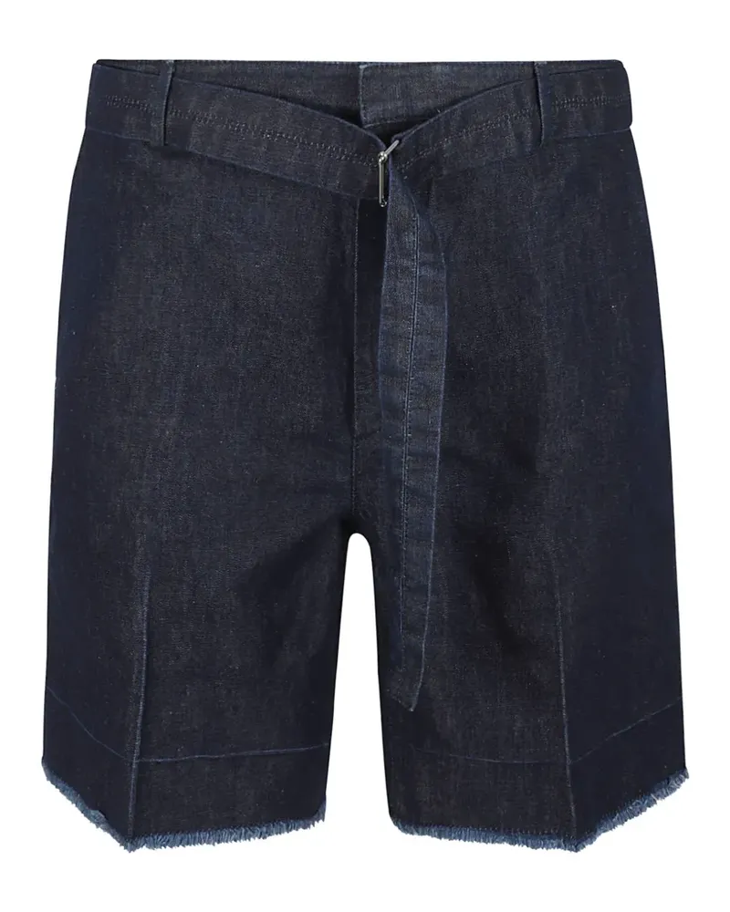 Lanvin Ausgefranste Shorts mit Gürtel - Blau Blau