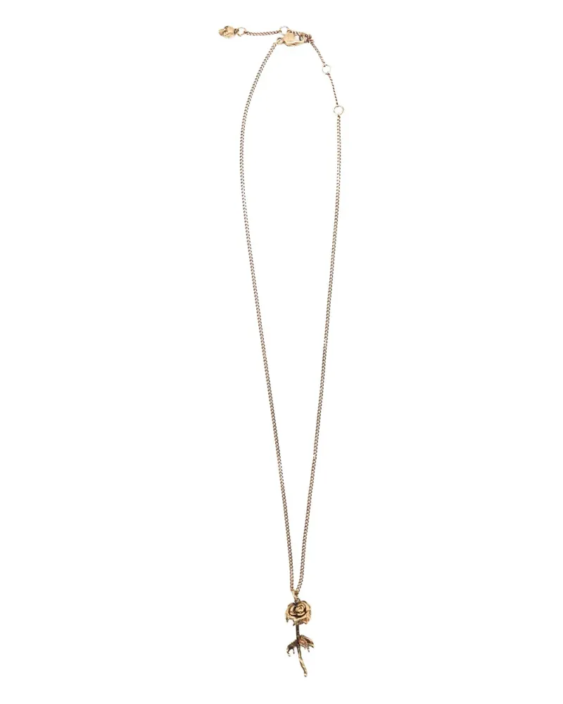 Alexander McQueen Halskette mit Rosenanhänger - Gold Gold