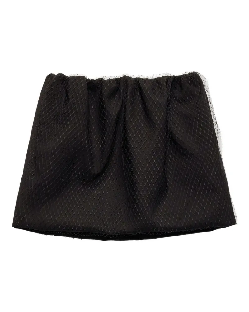 MSGM Minirock im Layering-Look - Schwarz Schwarz