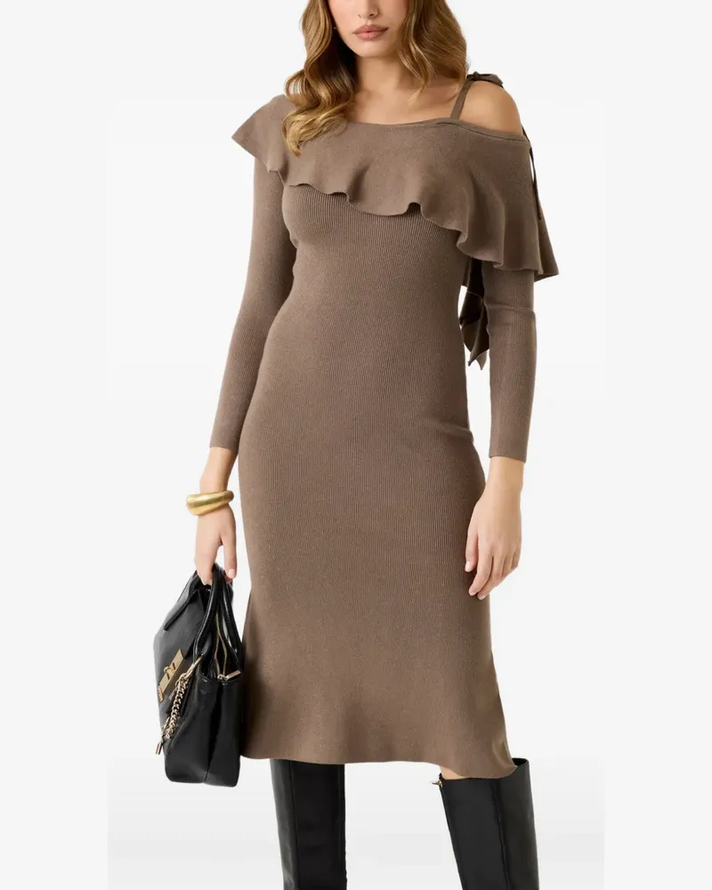 Guess Off shoulder rib-knit dress - Braun Braun