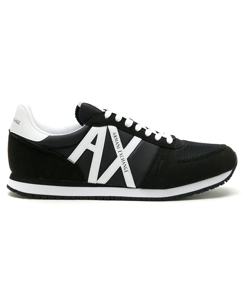 Armani Exchange Sneakers mit Logo-Patch - Schwarz Schwarz