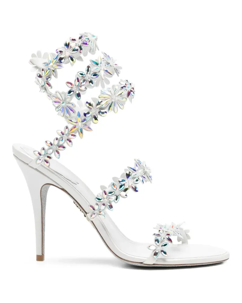 René Caovilla Eva floral-embellished sandals - Weiß Weiß