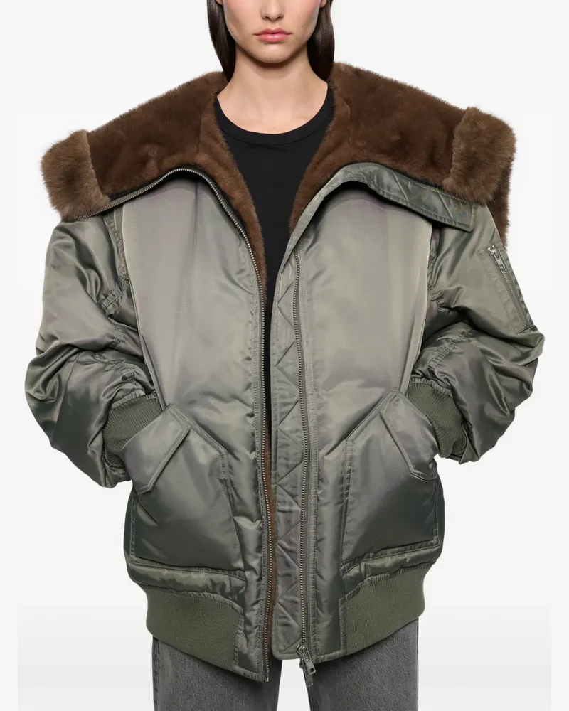 STAND Bobbie Jacke mit Faux-Fur-Kragen - Grün Grün