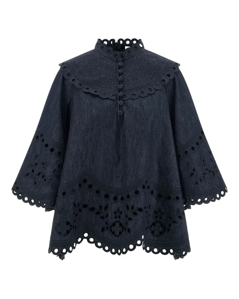 Zimmermann Mahon Jeans-Oberteil mit Lochstickerei - Blau Blau