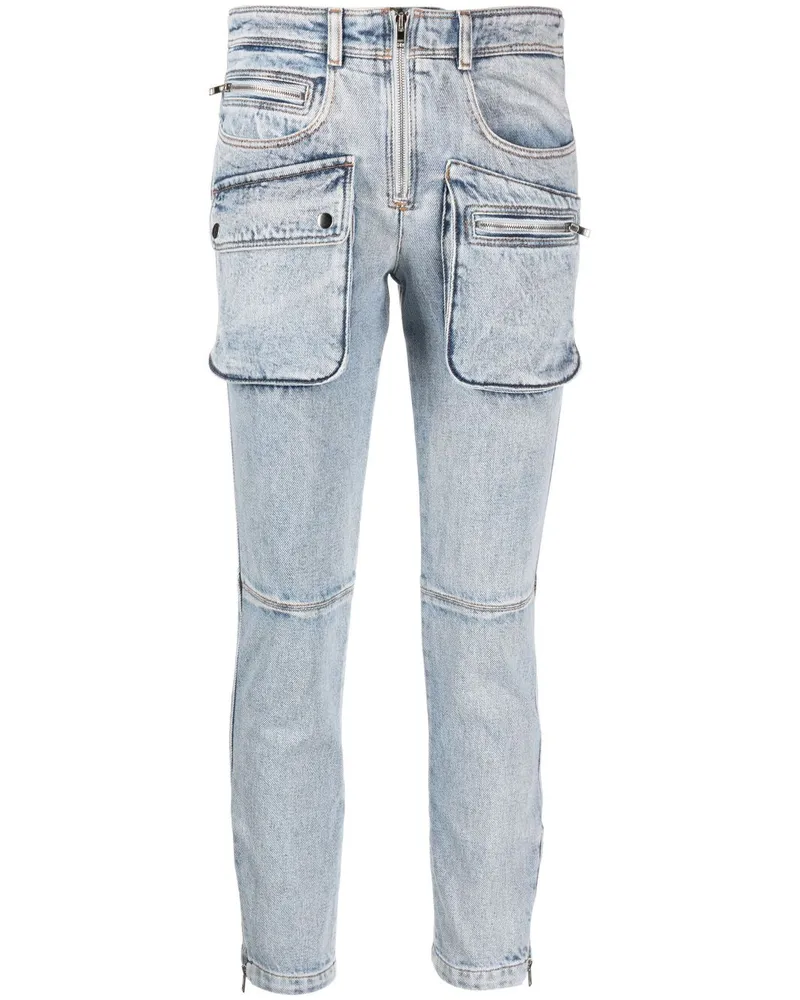 Isabel Marant Gerade Jeans mit Taschen - Blau Blau