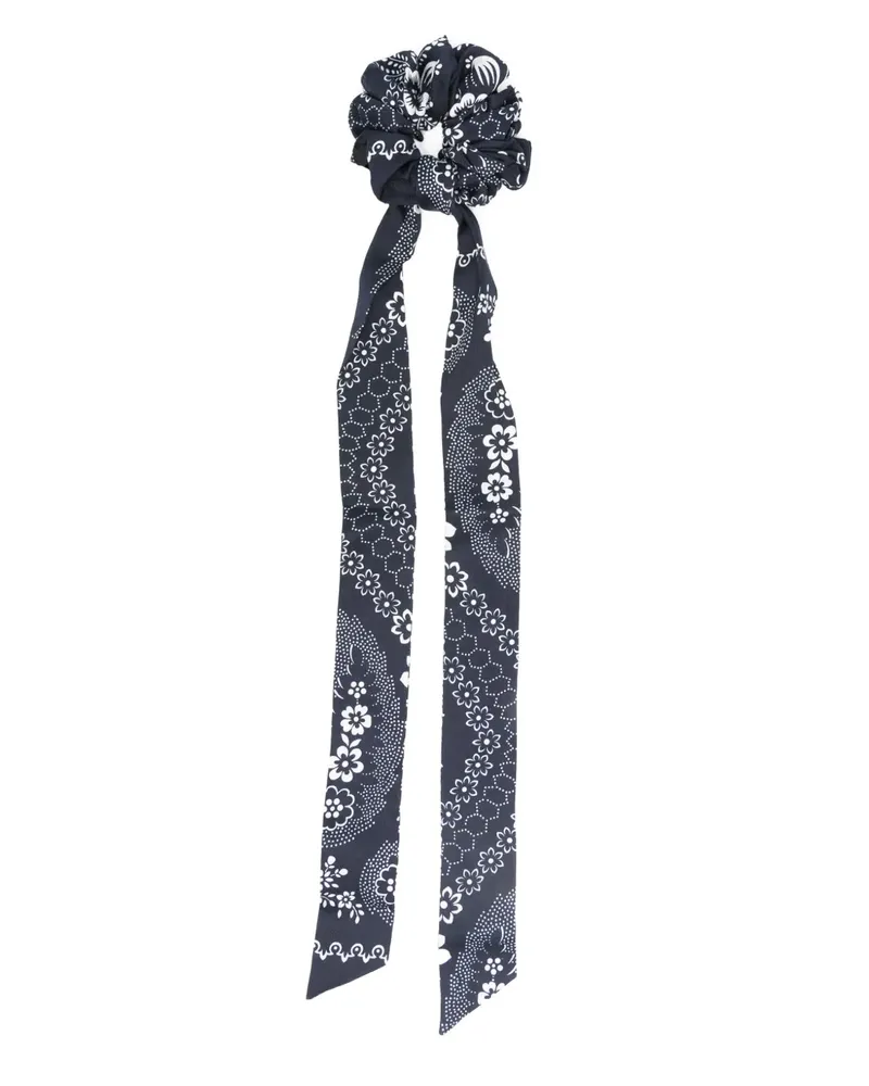 Maje Haargummi mit Bandana-Print - Blau Blau
