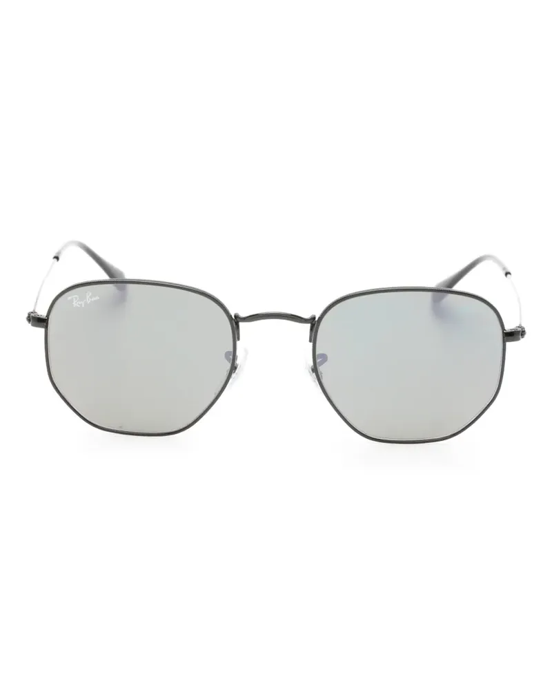 Ray Ban geometric-frame mirrored sunglasses - Schwarz Schwarz