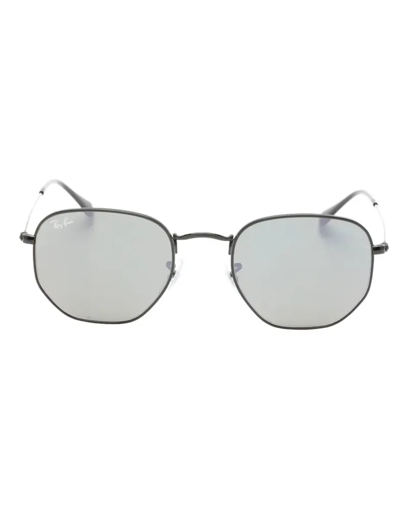 Ray Ban geometric-frame mirrored sunglasses - Schwarz Schwarz