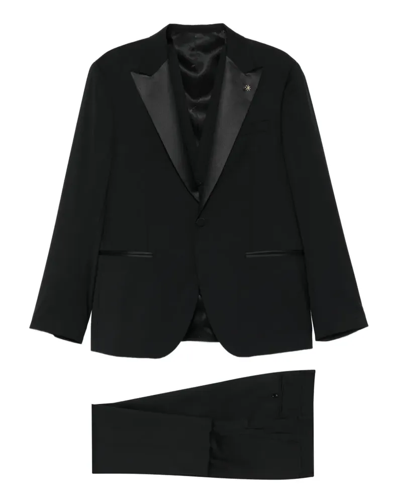 Manuel Ritz Langärmeliger Anzug mit Knöpfen - Schwarz Schwarz