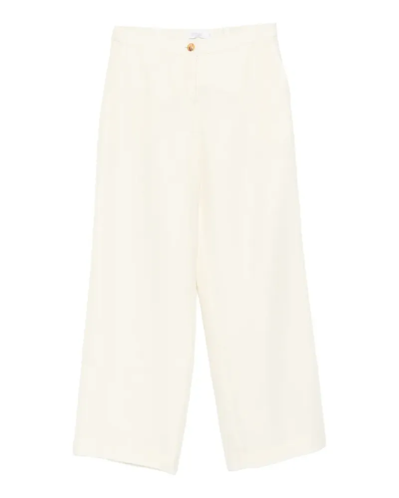 BARBA elasticated-waist wide-leg trousers - Nude Nude